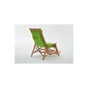 Most Sunbed Şezlong Su Bazlı %100 Ağaç Outdoor Yeşil Kumaş Silikon Dolgu