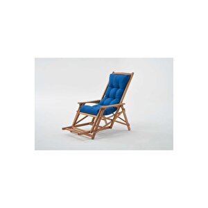 Most Sunbed Şezlong Su Bazlı %100 Ağaç Outdoor Lacivert Kumaş Silikon Dolgu
