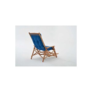 Most Sunbed Şezlong Su Bazlı %100 Ağaç Outdoor Lacivert Kumaş Silikon Dolgu