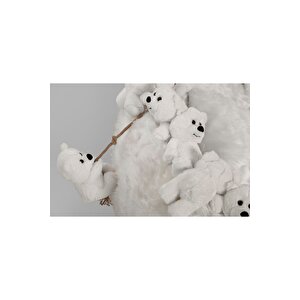 Most Teddy Kids Pro Ayıcıklı Beyaz Peluş Kumaş Döner Berjer