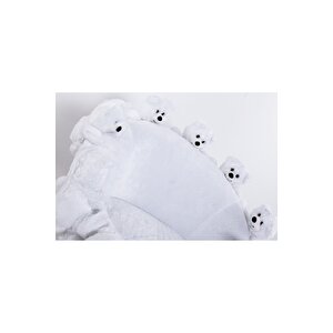 Most Teddy Kids Beyaz Ayıcıklı Peluş Kumaş Döner Berjer