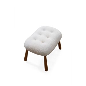 Most Snowing Sallanan Koltuk %100 Ahşap Lüks Beyaz Teddy Kumaş
