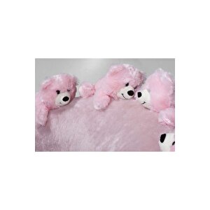 Most Teddy Kids Pembe Ayıcıklı Peluş Kumaş Döner Berjer