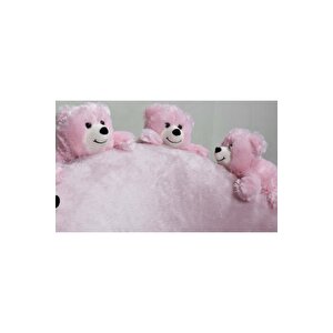 Most Teddy Kids Pembe Ayıcıklı Peluş Kumaş Döner Berjer