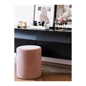 Most Ekol Puf 11 Pembe Kadife Kumaş