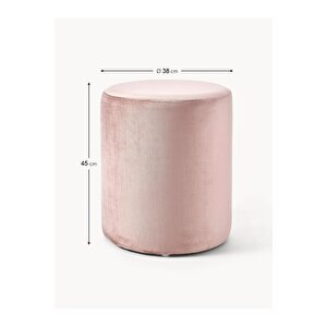 Most Ekol Puf 11 Pembe Kadife Kumaş