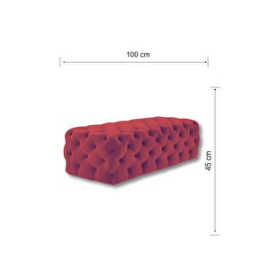 Most Hallow Kapitoneli Bench 14 Bordo Kadife Kumaş