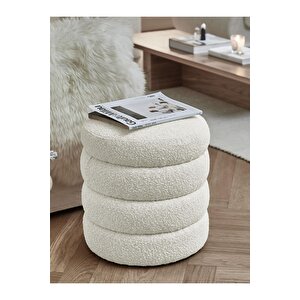 Most Twister Puf 01 Beyaz Bukle Kumaş