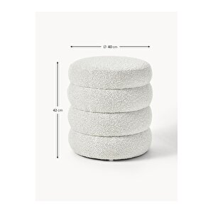 Most Twister Puf 01 Beyaz Bukle Kumaş