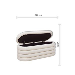 Most Hallow Kapitoneli Sandıklı Bench 02 Bej Bukle Kumaş