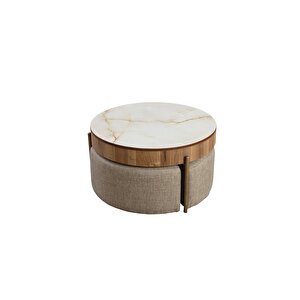 Most Rondo Akıllı Sehpa Mermer Görünümlü %100 Mdf