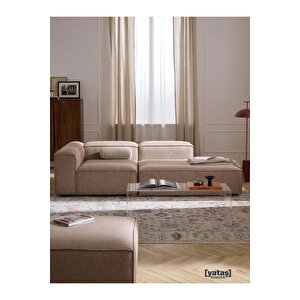 Most Mollis Pro 2 Modül Sağ Kanepe 09 Bej Keten Kumaş Yumuşak Sünger
