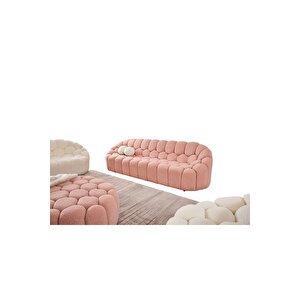Most Balloon Üçlü Kanepe İthal Pembe Teddy Kumaş