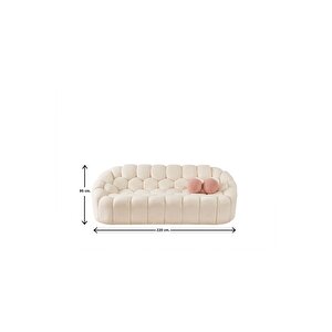 Most Balloon Üçlü Kanepe İthal Pembe Teddy Kumaş