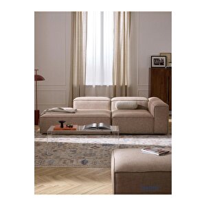 Most Mollis Pro 2 Modül Sol Kanepe 09 Bej Keten Yumuşak Sünger