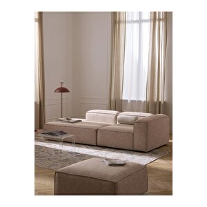 Most Mollis Pro 2 Modül Sol Kanepe 09 Bej Keten Yumuşak Sünger