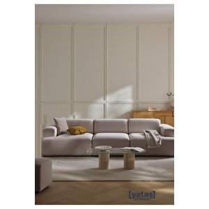 Most Mollista 3 Modül Kanepe Koltuk 10 Kahverengi Keten Kumaş Yumuşak Sünger