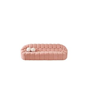 Most Balloon Dörtlü Kanepe İthal Pembe Teddy Kumaş