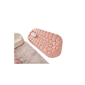 Most Balloon Dörtlü Kanepe İthal Pembe Teddy Kumaş