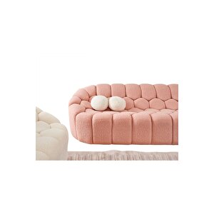 Most Balloon Dörtlü Kanepe İthal Pembe Teddy Kumaş