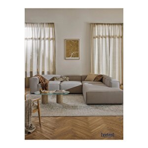 Most Mollis Pro 4 Modül Sağ Köşe Koltuk 10 Kahverengi Keten Kumaş Yumuşak Sünger