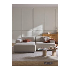 Most Mollista 2 Modül Sol Köşe Koltuk 01 Kırık Beyaz Keten Kumaş Yumuşak Sünger