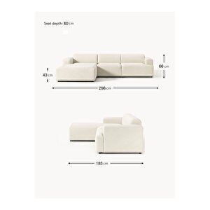 Most Mollista 3 Modül Sol Köşe Koltuk 01 Kırık Beyaz Keten Kumaş Yumuşak Sünger