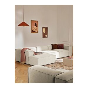Most Mollis Plus 3 Modül Sol Köşe Koltuk 01 Kırık Beyaz Keten Kumaş Yumuşak Sünger