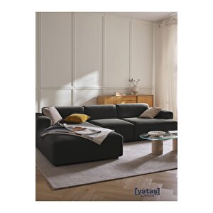 Most Mollista 3 Modül Sol Köşe Koltuk 41 Koyu Antrasit Keten Kumaş Yumuşak Sünger