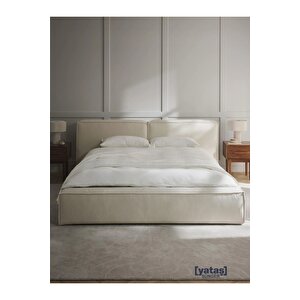 Most Mollior Bazalı Karyola Kırık Beyaz Keten Kumaş 180x200 Cm. Yatak İçindir (kurulum Dahil)