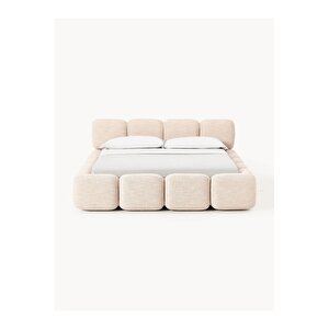 Most Oktagon Bazalı Karyola Bej Bukle Kumaş İşbir Kuştüyü Sünger 180x200 Yatak İçin(kurulum Dahil)