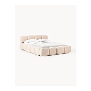 Most Oktagon Bazalı Karyola Bej Bukle Kumaş Yataş Kuştüyü Sünger 160x200 Yatak Için(kurulum Dahi̇l)