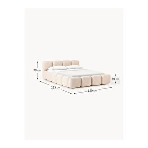 Most Oktagon Bazalı Karyola Bej Bukle Kumaş Yataş Kuştüyü Sünger 160x200 Yatak Için(kurulum Dahi̇l)