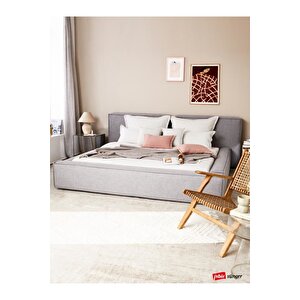 Most Mollior Bazalı Karyola Gri Keten Kumaş 160x200 Cm. Yatak İçindir (kurulum Dahil)