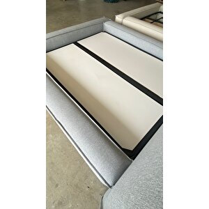 Most Mollior Bazalı Karyola Gri Keten Kumaş 180x200 Cm. Yatak İçindir Yataş Sünger(kurulum Dahil)