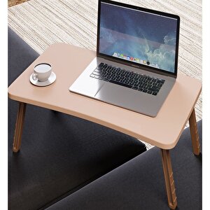 Renkli Laptop Sehpası Katlanabilir Yatak Koltuk Üstü Kahvaltı Sehpası Cappuccino