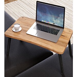 Renkli Laptop Sehpası Katlanabilir Yatak Koltuk Üstü Kahvaltı Sehpası Atlantik Çam