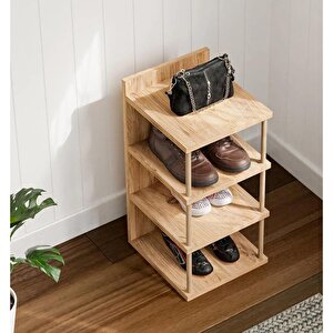 Çok Amaçlı 4 Raflı Ayakkabılık, Banyo, Mutfak Düzenleyici Organizer Atlantik Çam