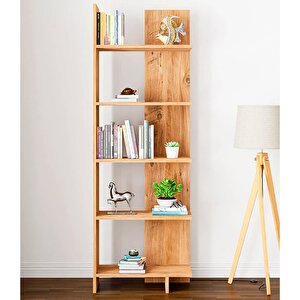Asimetrik Beş Raflı Kitaplık Kt3 Çam