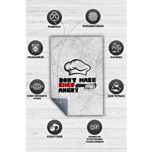 Homshtag Şefi Kızdırma Beyaz Renkli Mutfak Halısı Mutfak Temalı Minimal Modern Mutfak Halısı