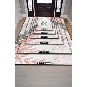 Homshtag Aşçıyı Öp Çok Renkli Mutfak Halısı Minimal Yazılı Modern Halı Mutfak Temalı Çiçekli Halı