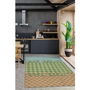Homshtag İstediğini Ye Çok Renkli Mutfak Halısı Yazılı Dekoratif Halı Geometrik Mutfak Temalı Halısı