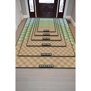Homshtag İstediğini Ye Çok Renkli Mutfak Halısı Yazılı Dekoratif Halı Geometrik Mutfak Temalı Halısı