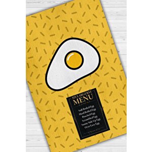 Homshtag En Geniş Menü Sarı Renkli Mutfak Halısı Yumurta Mutfak Temalı Minimal Tasarım Mutfak Halısı