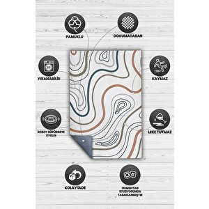 Homshtag Biftek Sanatı Açık Renkli Mutfak Halısı Yazılı Minimal Halı Geometrik Mutfak Temalı Halı
