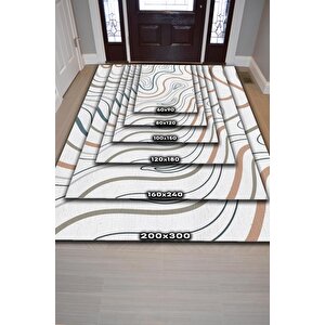 Homshtag Biftek Sanatı Açık Renkli Mutfak Halısı Yazılı Minimal Halı Geometrik Mutfak Temalı Halı