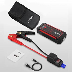 Utrai Jstar 4 24000 Mah 2500a Jump Starter Taşınabilir Akü Takviye Cihazı ( Kablosuz Şarj + Pusula + Çanta + Led Lamba + Powerbank