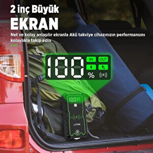 Utrai Js-1 Pro 16000mah 2500a Jump Starter Taşınabilir Akü Takviye Cihazı ( Kablosuz Şarj + Pusula + Çanta + Led Lamba + Powerbank