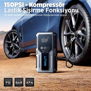 Utrai Js-9 Jstar 9 15000mah 1500a Akü Takviye Cihazı + Lastik Şişirme Pompası Taşınabilir Jump Starter (çanta+powerbank+led Lamba+