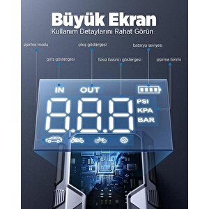 Utrai Js-9 Jstar 9 15000mah 1500a Akü Takviye Cihazı + Lastik Şişirme Pompası Taşınabilir Jump Starter (çanta+powerbank+led Lamba+